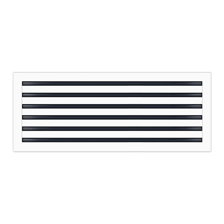 BUILDMART 18x10 Inch White Modern AC Vent Cover - Linear Slot Diffuser For Ceiling, Wall, Floor, Aluminum, Non-Filtered, Decorative Air Vent