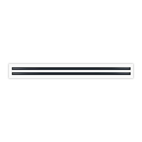 BUILDMART - 36" Linear Slot Diffuser - 2 Slot - Double Slot - White Decorative Air Vent - Modern AC Vent Cover for Ceiling, Walls & Floors - Texas Buildmart