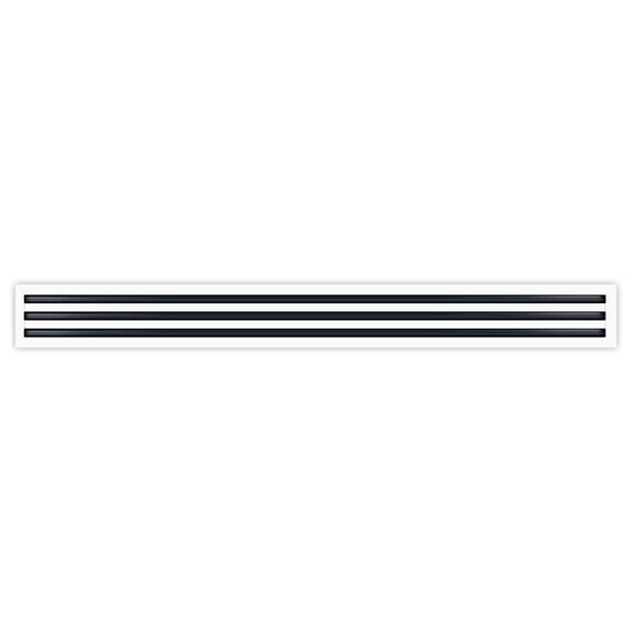 BUILDMART - 48" Linear Slot Diffuser - (3 Slot) Triple Slot - White Decorative Aluminum Air Vent - Heating and Cooling Modern AC Vent Cover for Ceiling, Walls & Floors - Texas Buildmart