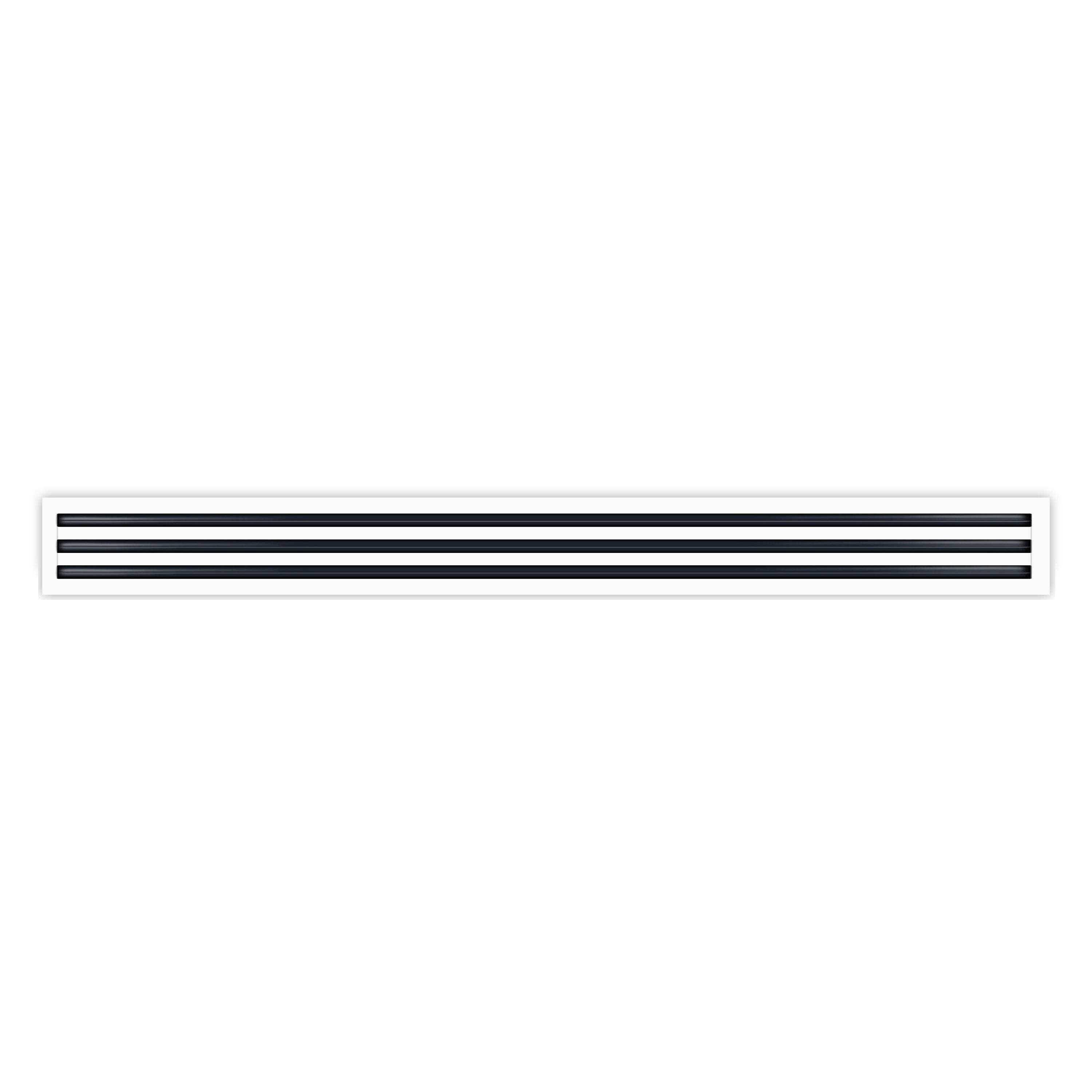 BUILDMART - 60" Linear Slot Diffuser - (3 Slot) Triple Slot - White Decorative Aluminum Air Vent - Heating and Cooling Modern AC Vent Cover for Ceiling, Walls & Floors - Texas Buildmart