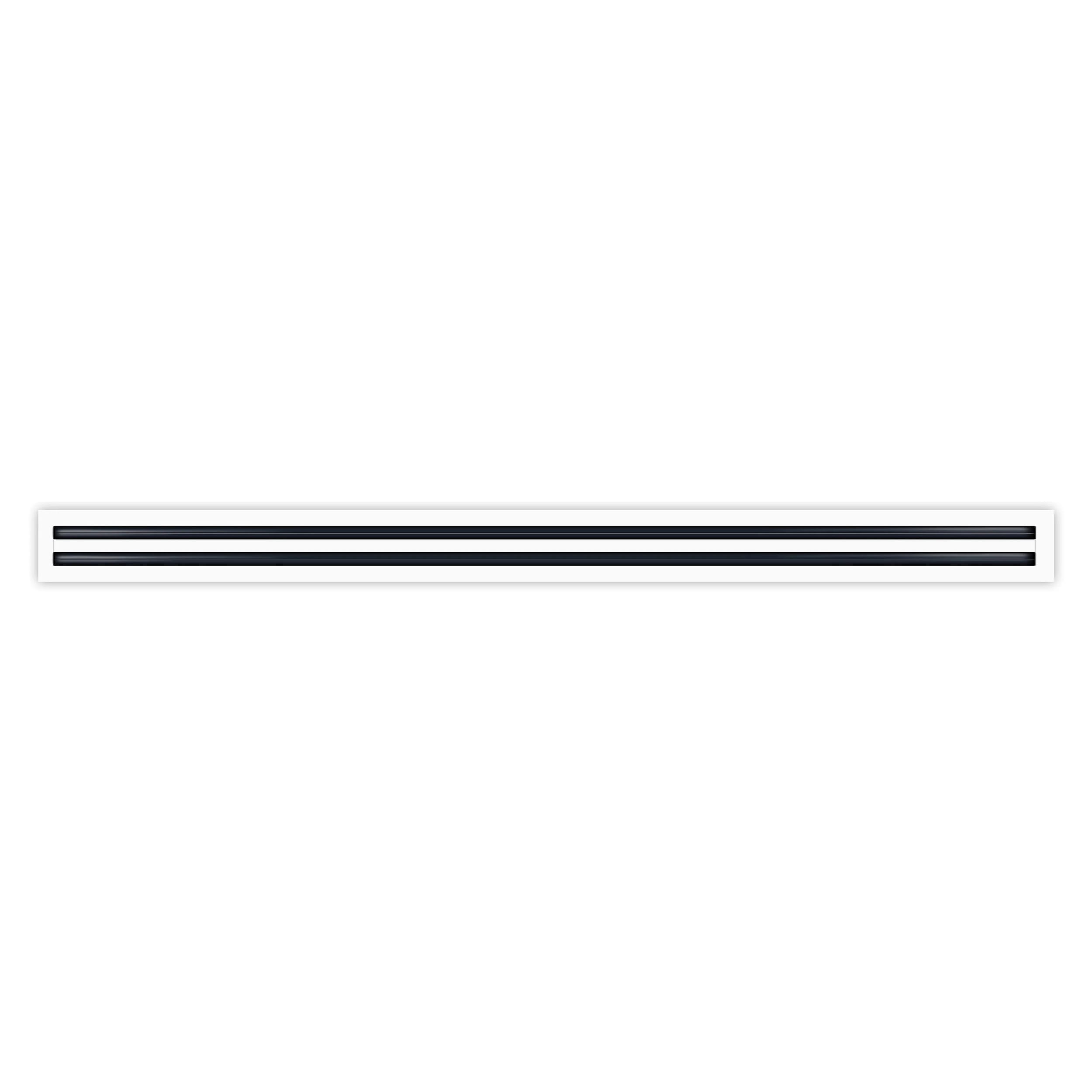 BUILDMART - 72" Linear Slot Diffuser - (2 Slot) Double Slot - White Decorative Aluminum Air Vent - Heating and Cooling Modern AC Vent Cover for Ceiling, Walls & Floors - Texas Buildmart