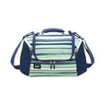 thumbnail interactive-video image 1 of BUILT All Day Insulated Polyester Lunch Bag in Blue Green Stripes, 1 of 11