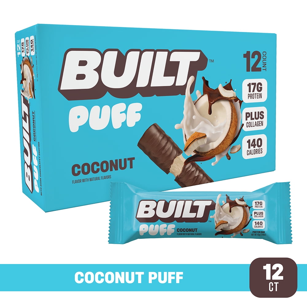 BUILT Bar, Protein Bars, Coconut Puff, 12 Count Box