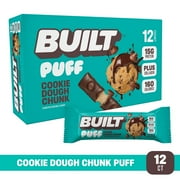 BUILT Bar, Puff Protein Bars, Cookie Dough Chunk, High Protein, Collagen, Not Gluten Free, 12 Count