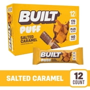 BUILT Bar Puff Protein Snack Bars, 17g Protein, Salted Caramel, Gluten Free - 12 Pack