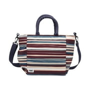 BUILT I Love Lunch Insulated Polyester Lunch Bag, Maroon Stripe