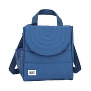 BUILT Insulated Reusable Polyester Kids Lunch Box Puffer Bag with Side Pocket, Navy