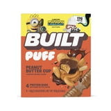 BUILT Puff Protein Bar, Peanut Butter Cup, 15g Protein, Collagen, 150 ...