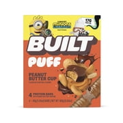 شريط بروتين BUILT Puff، كوب زبدة الفول السوداني، 15 جرام بروتين، كولاجين، 150 سعرة حرارية، علبة 4 قطع، 1.55 أونصة