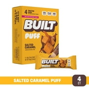 شريط بروتين BUILT Puff، كراميل مملح، 17 جرام بروتين، كولاجين، 140 سعرة حرارية، علبة 4 قطع، 1.41 أونصة