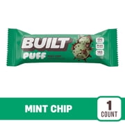 BUILT Puff Protein Bar, Mint Chip, 17g Protein, Collagen, 140 Calories, Single 1.41 oz Bar