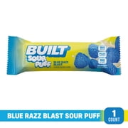 BUILT Sour Puff Protein Bar, Blue Razz Blast, 16g Protein, Collagen, 150 Calories, Single 1.45 oz Bar