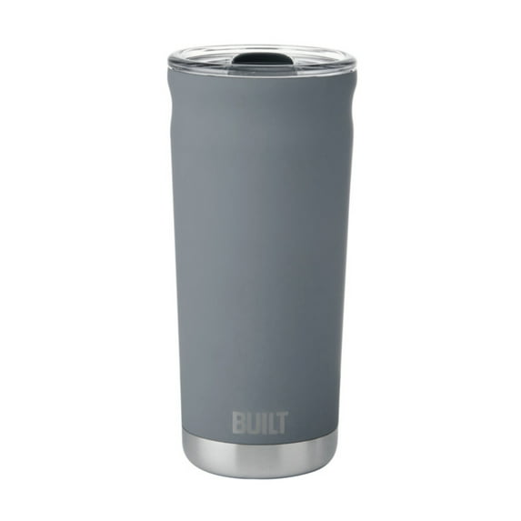 BUILT Torrent 20 oz Double-Wall Insulated Stainless Steel Tumbler Water Bottle, Gray