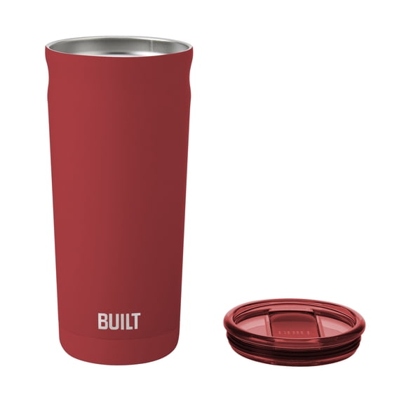 BUILT Torrent 20 fl oz Double-Wall Insulated Stainless Steel Tumbler, Red