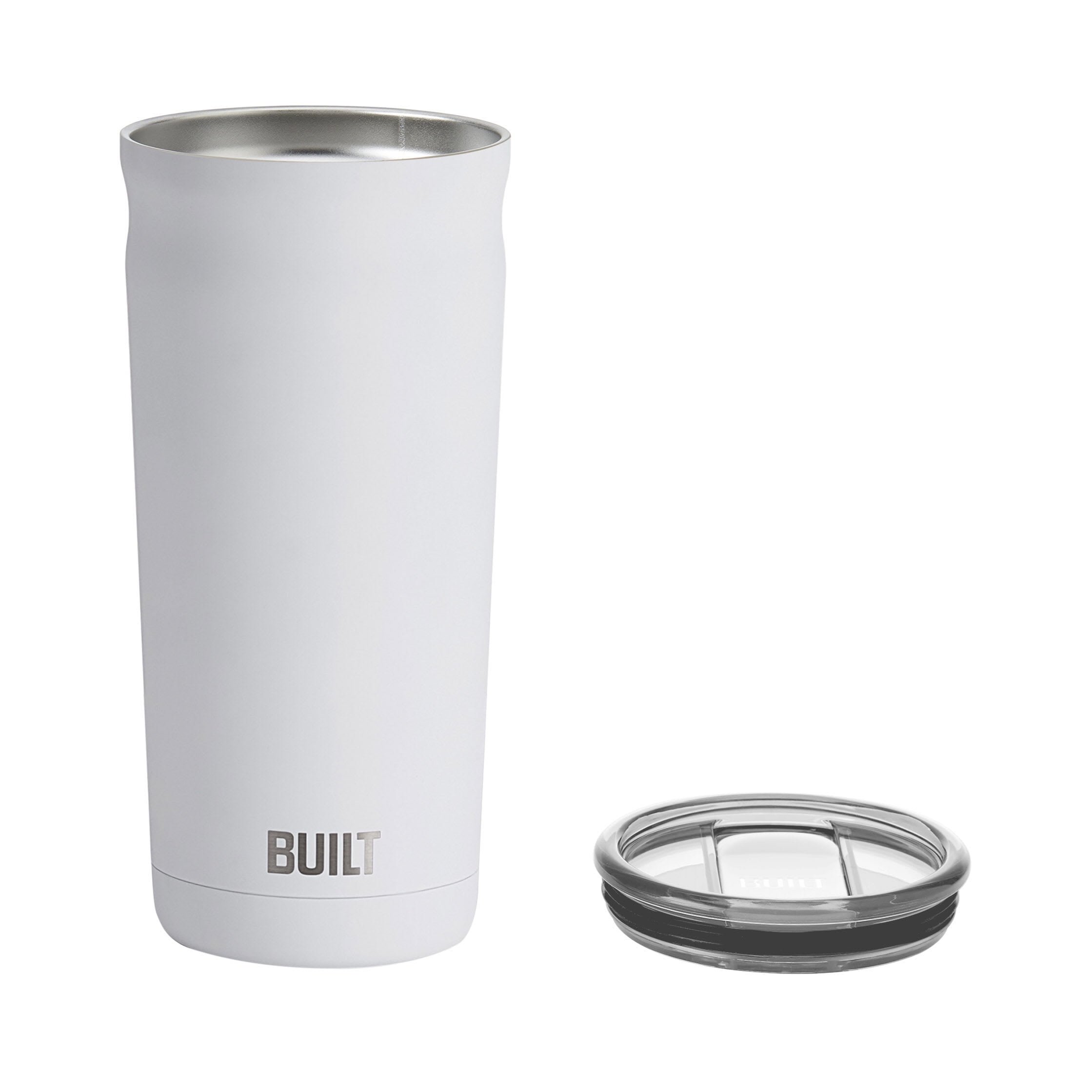 BUILT Torrent 20 fl oz Double-Wall Insulated Tumbler with Slider Lid, White
