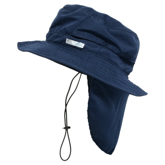 BUILTCOOL Adult Cooling Bucket Cap with Neck Shade – Boonie Hat for Fishing, Camping, and Kayaking - Large/X-Large, Navy