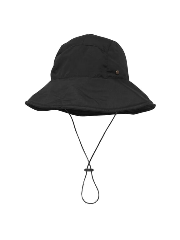 Adult Riverguide Bucket Cap - Adjustable Boonie Hat for Fishing, Camping, and Kayaking - Small/Medium, Black