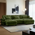 thumbnail image 1 of BUIORD 130" Modular Sectional Sofa with Ottoman, U-Shape Oversized Upholstery Sectional Couch for Living Room, Velvet 3-Seater Sofa Tufted Back with Round Armrests, Olive Green, 1 of 9