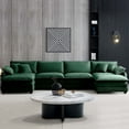 thumbnail image 1 of BUIORD 150" Modular Sectional Sofa, Oversize U-Shaped Sofa and Couch with Reversible Ottoman, 6-Seat Deep Seat Sectional Couch for Living Room, Green, 1 of 8