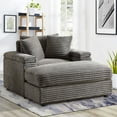 BUIORD 43.3" Accent Chair with Ottoman, Oversized Corduroy Single Sofa