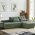 thumbnail image 1 of BUIORD 94" Convertible Sectional Sofa Modular Couch, 3 in 1 Sleeper Sofa with 4 Storage Space, L-Shaped Couch Pull-Out Sofa Bed for Living Room, Green, 1 of 10