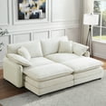 thumbnail image 1 of BUIORD Modular Sectional Sofa, 81" Oversize U-Shaped Couches and Sofas with Reversible Ottoman, 4 Seat Deep Seat Sectional Couch for Living Room, Beige, 1 of 8