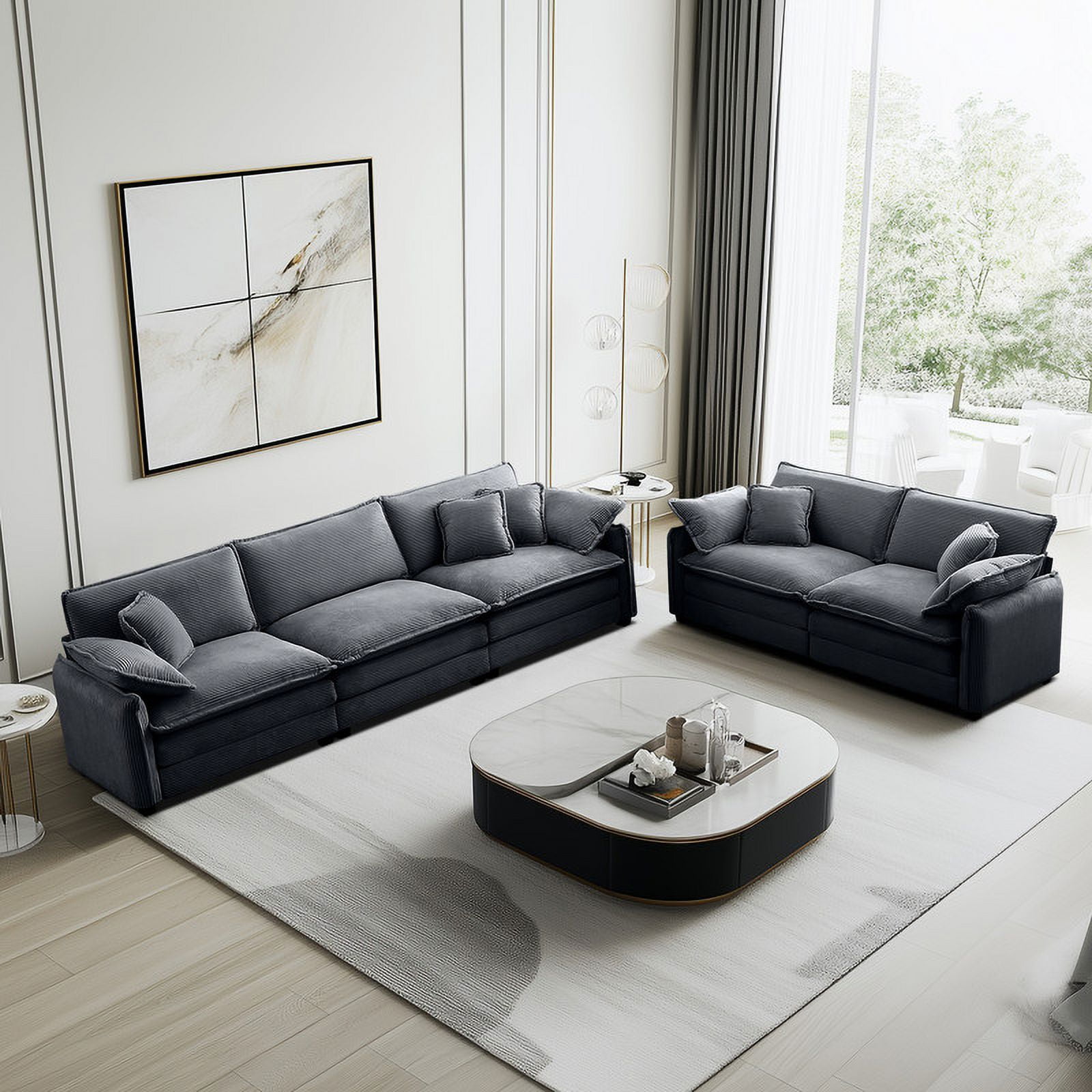 BUIORD Sectional Sofa and Couch Oversize Sectional Couch for Living Room Deep Seat Corduroy Sleeper Sofa 115 3 Seat Sofa 81 Loveseat Gray fa6347e4 6542 47ab 919d 921fb1affbbd.f7b268eb74da90d597151c8932c45696