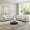 thumbnail image 1 of BUIORD Sectional Sofa and Couch, Oversize Sectional Couch for Living Room, Deep Seat Corduroy Sleeper Sofa, 81" Loveseat + 81" Loveseat, Beige, 1 of 7