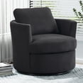 thumbnail image 1 of BUIORD Swivel Accent Chair, 32.3" Comfy Swivel Barrel Chair, 360 Degree Swivel Club Chair Arm Chair for Living Room Bedroom, Dark Gray, 1 of 8