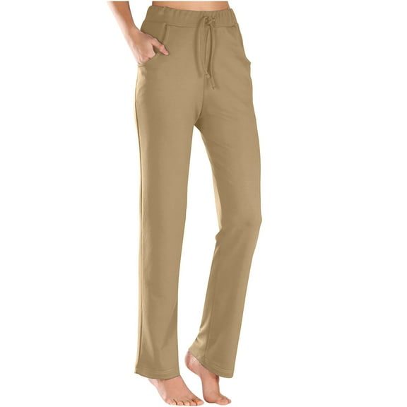 Buigttklop Pants for Women 2024 Women'S Flare Solid Suit Pants Leisure Trousers Bell-Bottoms Solid Color Double Pocket High Waist Pants