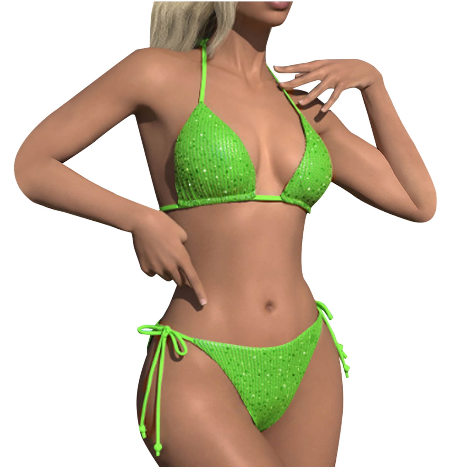 Women's Swimming Sports Strap Bikini Split Swimsuit