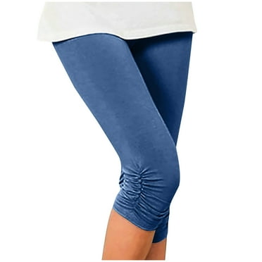 BUIgtTklOP Capri Yoga Pants for Women Solid Color High Waisted Yoga Leggings Casual Solid Summer Pants Exercise Workout Stretchy Hollow Bottoms