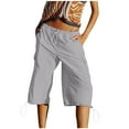 thumbnail image 2 of Viodia Cargo Capris For Women Lightweight Hiking Pants Stretch Elastic Waist Capri With Pockets... 2 of 14