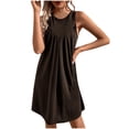 thumbnail image 1 of Buigttklop Dress for Women 2024 Women'S Casual Summer Sleeveless Off The Shoulder Solid Round Neck Dress, 1 of 5