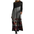 thumbnail image 1 of Buigttklop Dresses for Women 2023,Autumn and Winter Casual Slim Long-Sleeved Long Bohemian Printed Dress,Fall Dresses for, 1 of 4