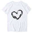 thumbnail image 1 of BUIgtTklOP Graphic T Shirts Tops for Women Plus Size Clearance,Womens Love Printed Tops Short Sleeve Out Blouse Funny Round Neck T-Shirt Tops, 1 of 3