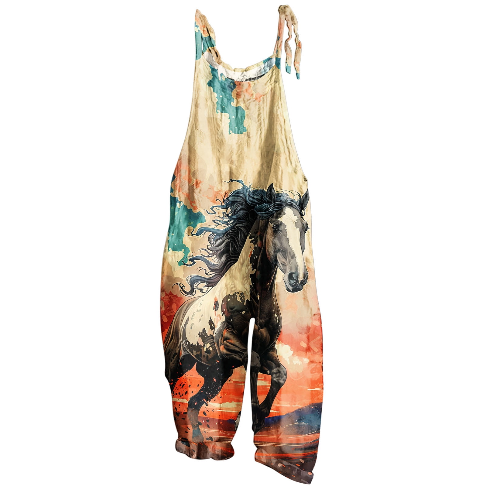 BUIgtTklOP Jumpsuit for Women Ladies Printed Summer Sleeveless ...