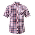 thumbnail image 1 of BUIgtTklOP Men's Casual Stylish Short Sleeve Button-Up Plaid Pearl Snap Shirts Cotton Shirt Summer Vintage Men Lightweight Shirts, 1 of 3