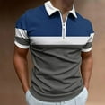 thumbnail image 1 of Buigttklop Mens Shirt Plus Size,Men'S Henley Neck Zippered Short Sleeved Lapel Printed T-Shirt Loose Top, 1 of 5