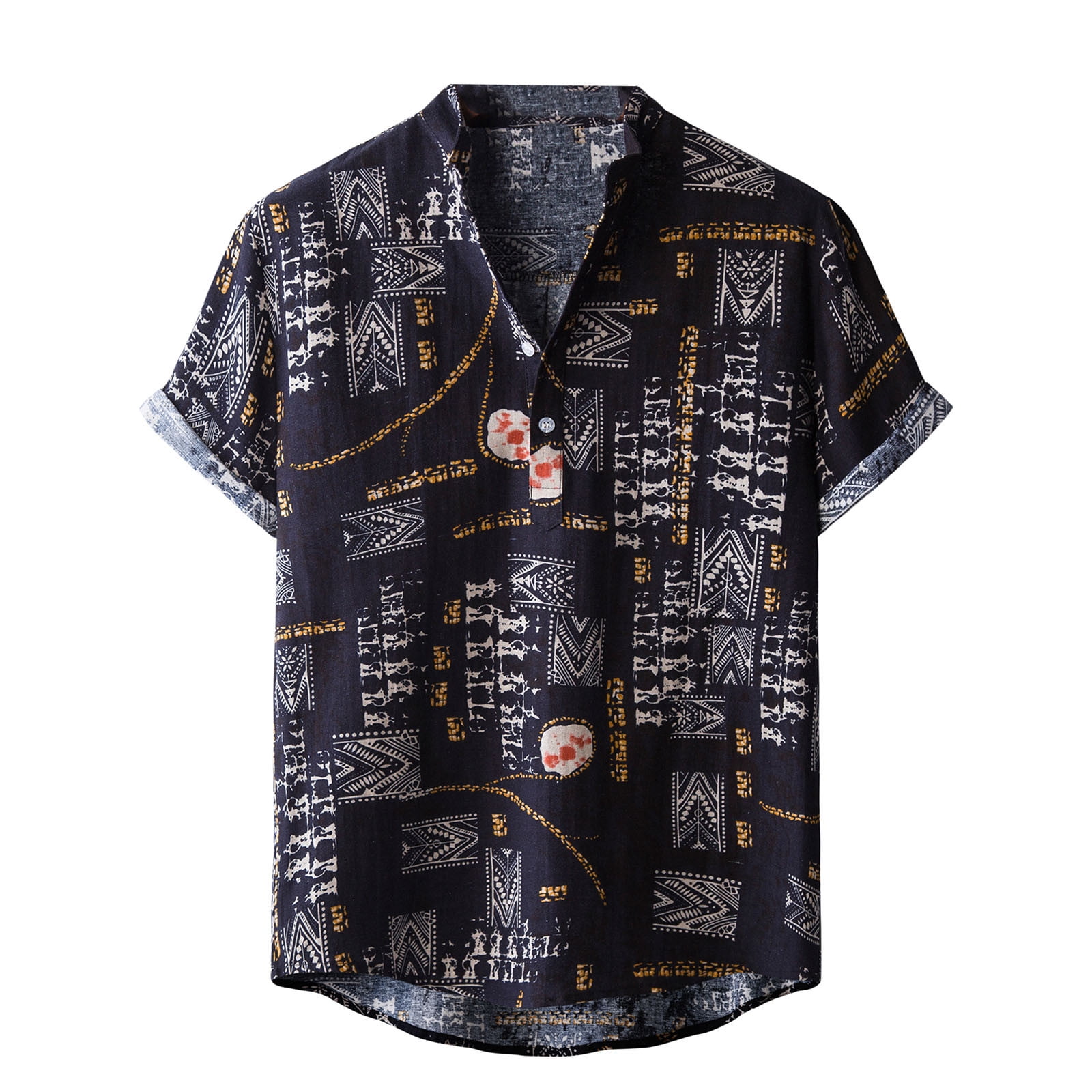Buigttklop Mens Shirts Plus Size Hawaiian Short Sleeve Beach Shirt ...
