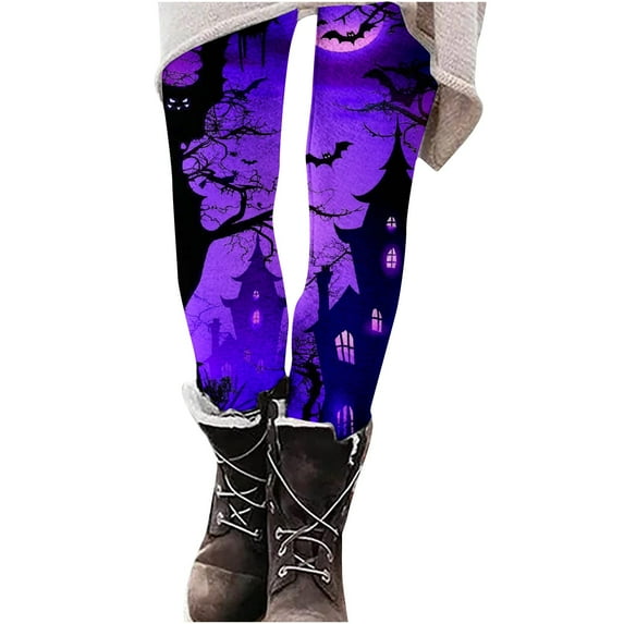 Buigttklop 2024 Halloween Leggings for Women Halloween Printed High Waist Workout Plus Size Gym Athletic Running Casual Yoga Pants