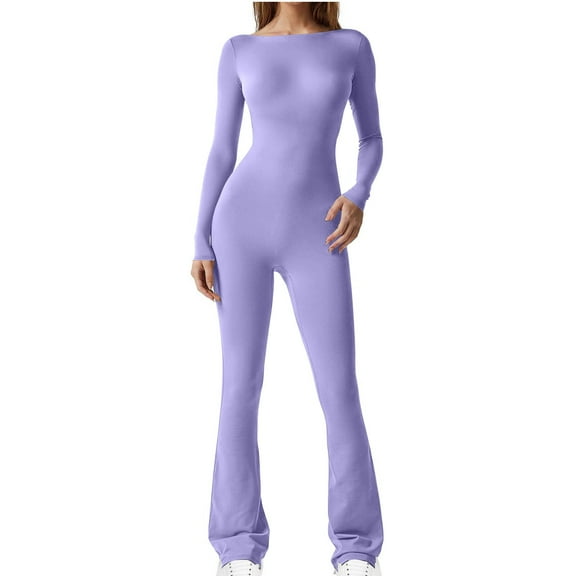 Buigttklop Jumpsuit for Women Spring and Fall Tight Waistband Sleeveless Neck Long Jumpsuit