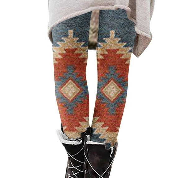 BUIgtTklOP terra and sky Leggings For Women High Waist Stretchy Warm Thermal Pants Elastic Leggings Pants