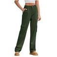 thumbnail image 1 of Buigttklop Pants for Women 2024 Women'S Spring/Summer Pocket Button Mid Waist Tight Pants, 1 of 6