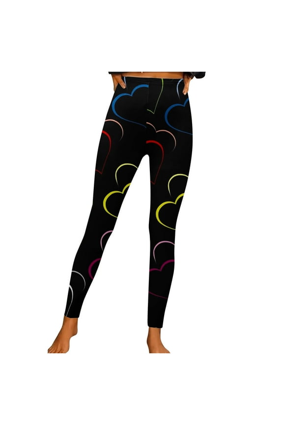Pants for Women 2024 Women'S Valentine'S Day Sports Love Print Running Leggings Tights High Waisted Leggings