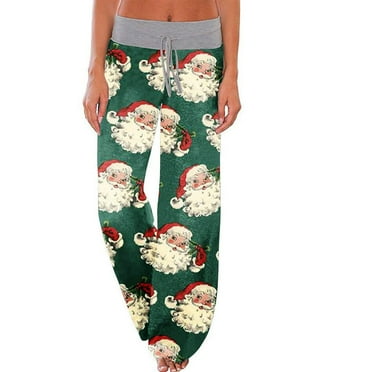 BUIgtTklOP No Boundaries Pants for Women Clearance Women's Christmas Pants Winter Elastic Waist Wide Leg Sweatpants Loose Drawstring Pants With Pokets