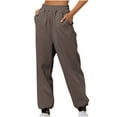 thumbnail image 1 of Buigttklop Pants for Women Women Casual Trousers High Waist with Pockets Long Pants, 1 of 5