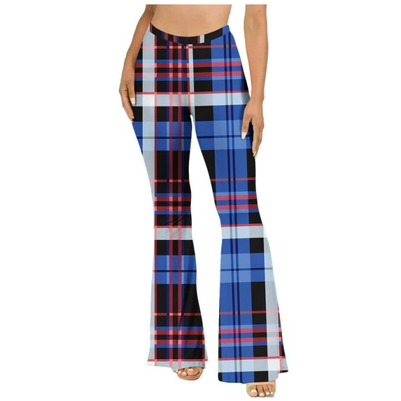 Buigttklop Pants for Women Women'S Boho Hippie High Waist Wide Leg Long Flared Bell Bottom Pants