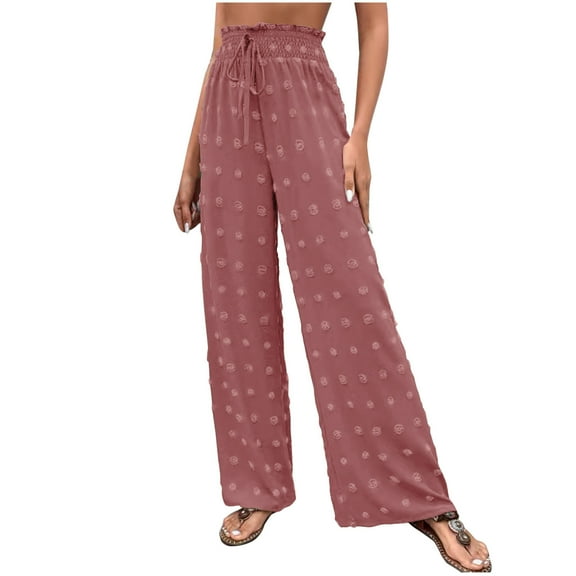 Buigttklop Pants for Women Women'S Casual Solid Color High Waist Elasticated Yoga Pants Trousers