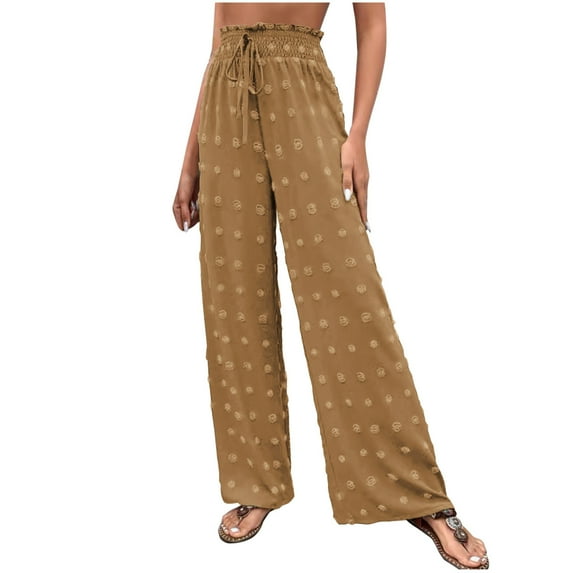 Buigttklop Pants for Women Women'S Casual Solid Color High Waist Elasticated Yoga Pants Trousers